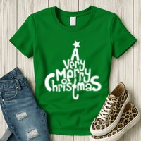A Very Merry Christmas Tree Logo Womens T-Shirt