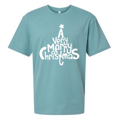 A Very Merry Christmas Tree Logo Sueded Cloud Jersey T-Shirt