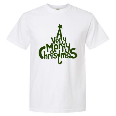 A Very Merry Christmas Tree Logo Garment-Dyed Heavyweight T-Shirt