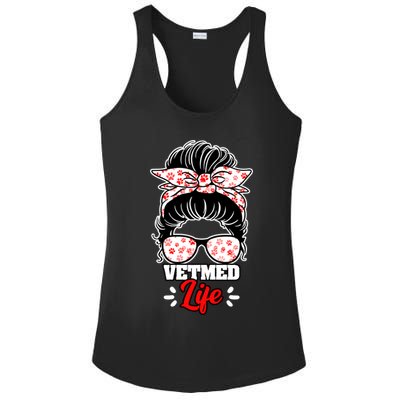 Awesome Vet Med Life Messy Bun A Veterinary Medicine Worker Great Gift Ladies PosiCharge Competitor Racerback Tank
