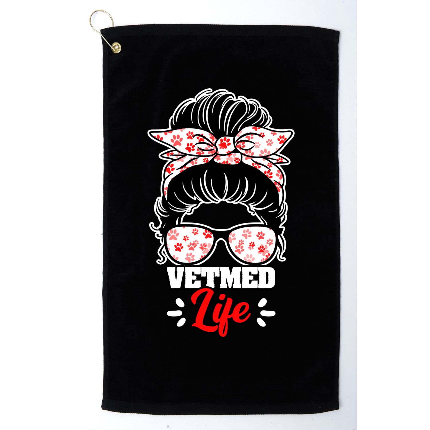 Awesome Vet Med Life Messy Bun A Veterinary Medicine Worker Great Gift Golf Towel