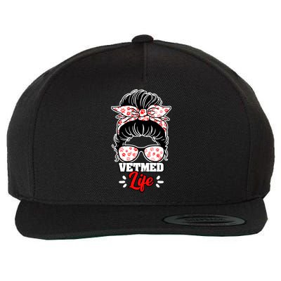 Awesome Vet Med Life Messy Bun A Veterinary Medicine Worker Great Gift Wool Snapback Cap