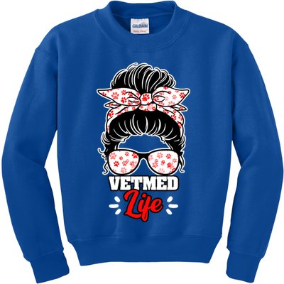 Awesome Vet Med Life Messy Bun A Veterinary Medicine Worker Great Gift Kids Sweatshirt