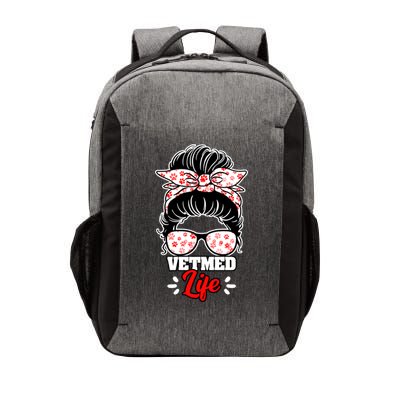 Awesome Vet Med Life Messy Bun A Veterinary Medicine Worker Great Gift Vector Backpack