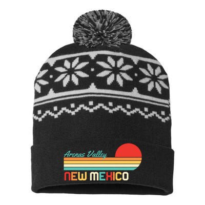 Arenas Valley New Mexico Retro USA-Made Snowflake Beanie