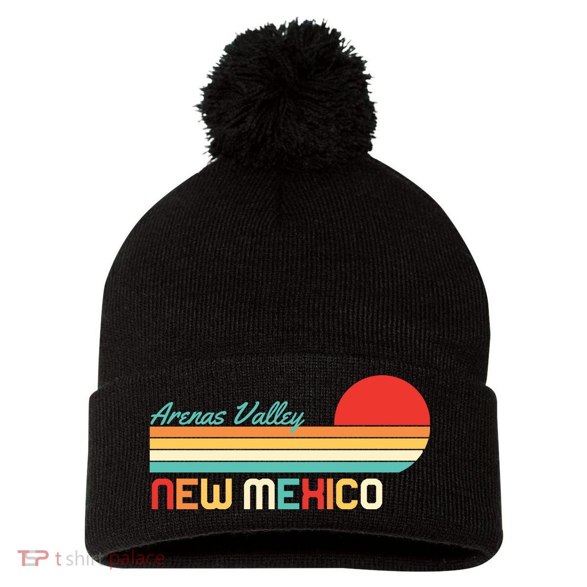 Arenas Valley New Mexico Retro Pom Pom 12in Knit Beanie