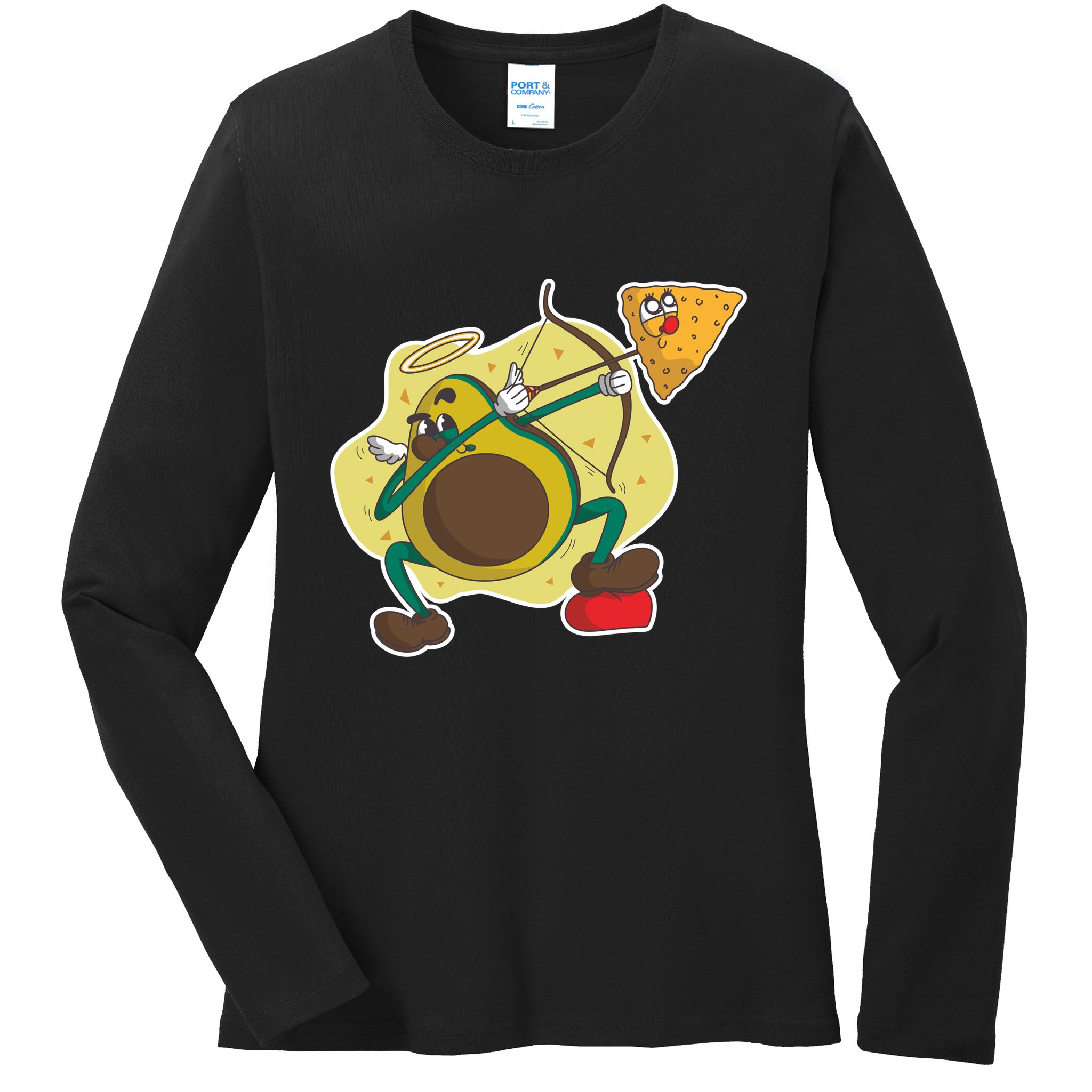 Avocado Cupid Ladies Long Sleeve Shirt