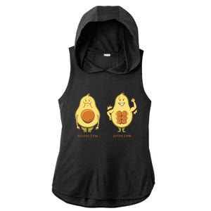 Avocado Gym Abs Ladies PosiCharge Tri-Blend Wicking Draft Hoodie Tank