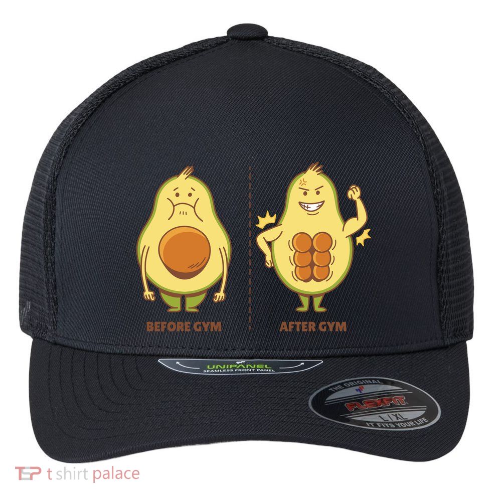 Avocado Gym Abs Flexfit Unipanel Trucker Cap