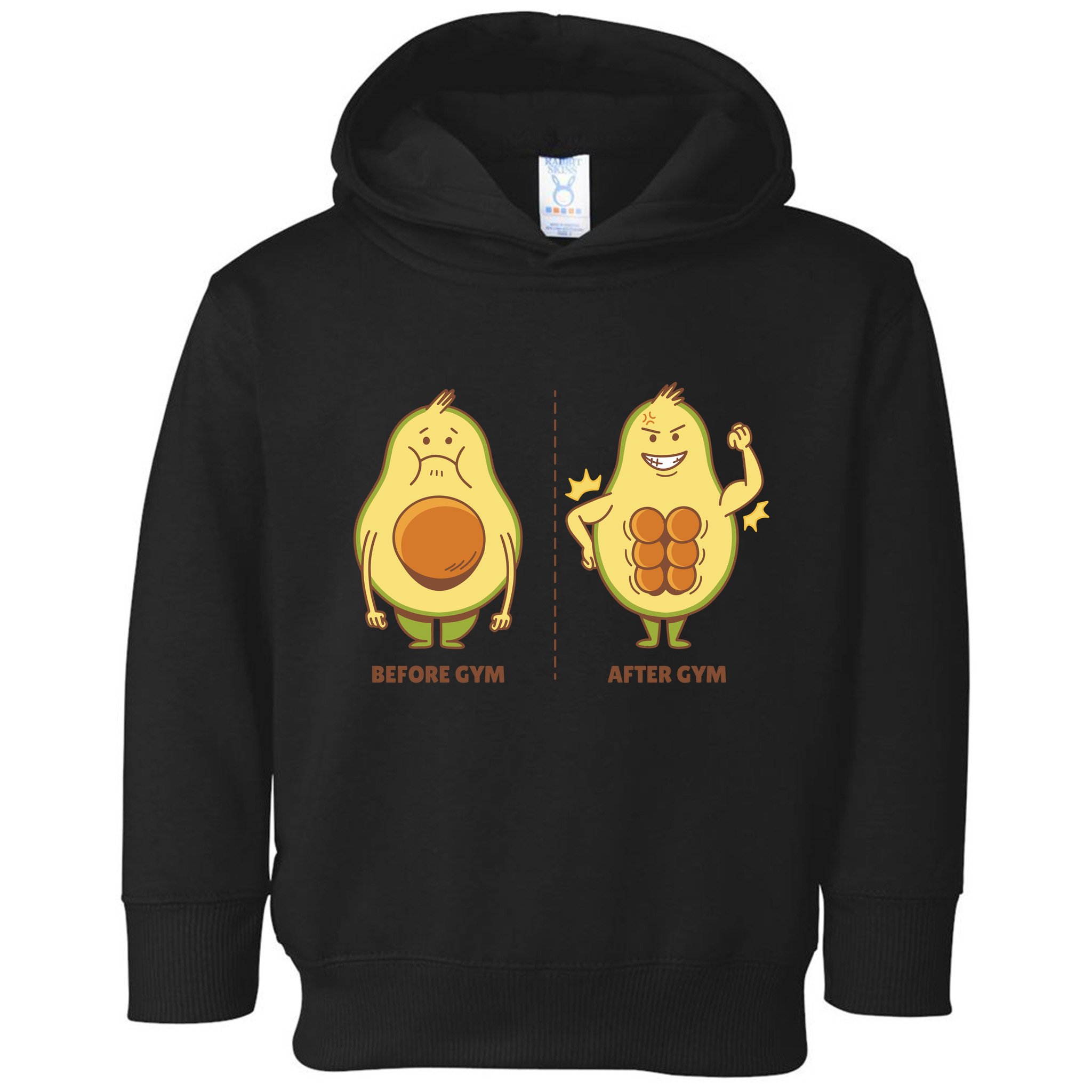 Avocado Gym Abs Toddler Hoodie