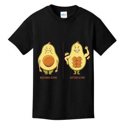 Avocado Gym Abs Kids T-Shirt