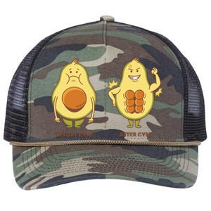 Avocado Gym Abs Retro Rope Trucker Hat Cap