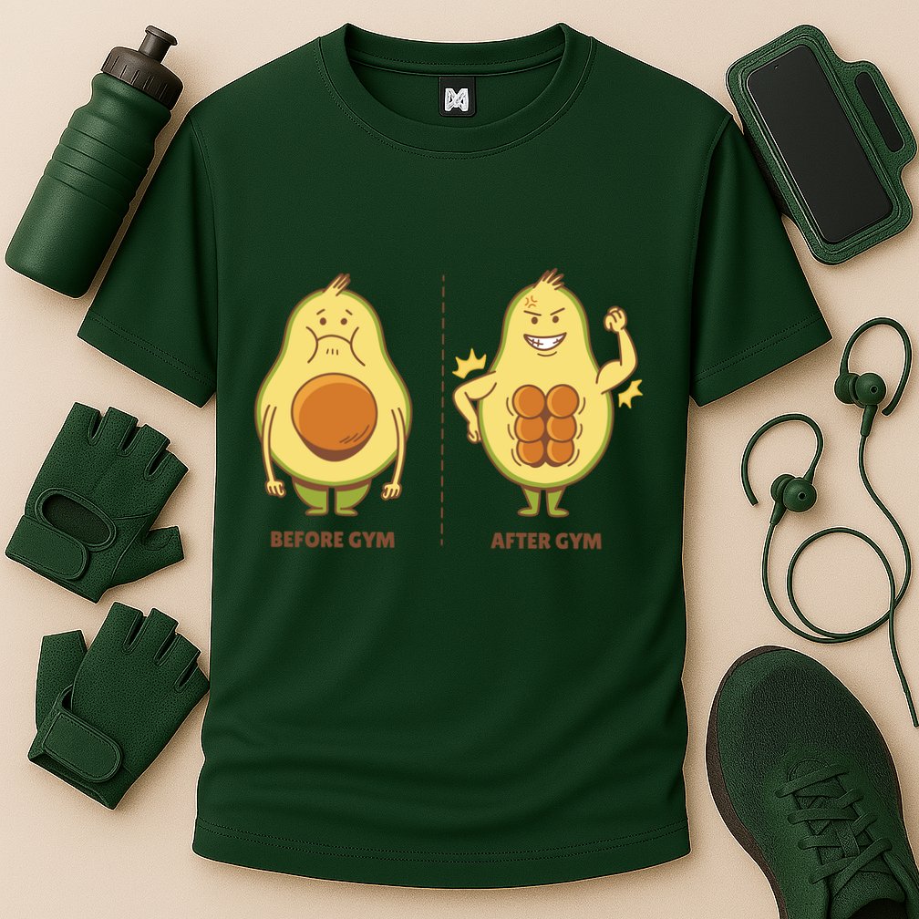 Avocado Gym Abs Cooling Performance Crew T-Shirt