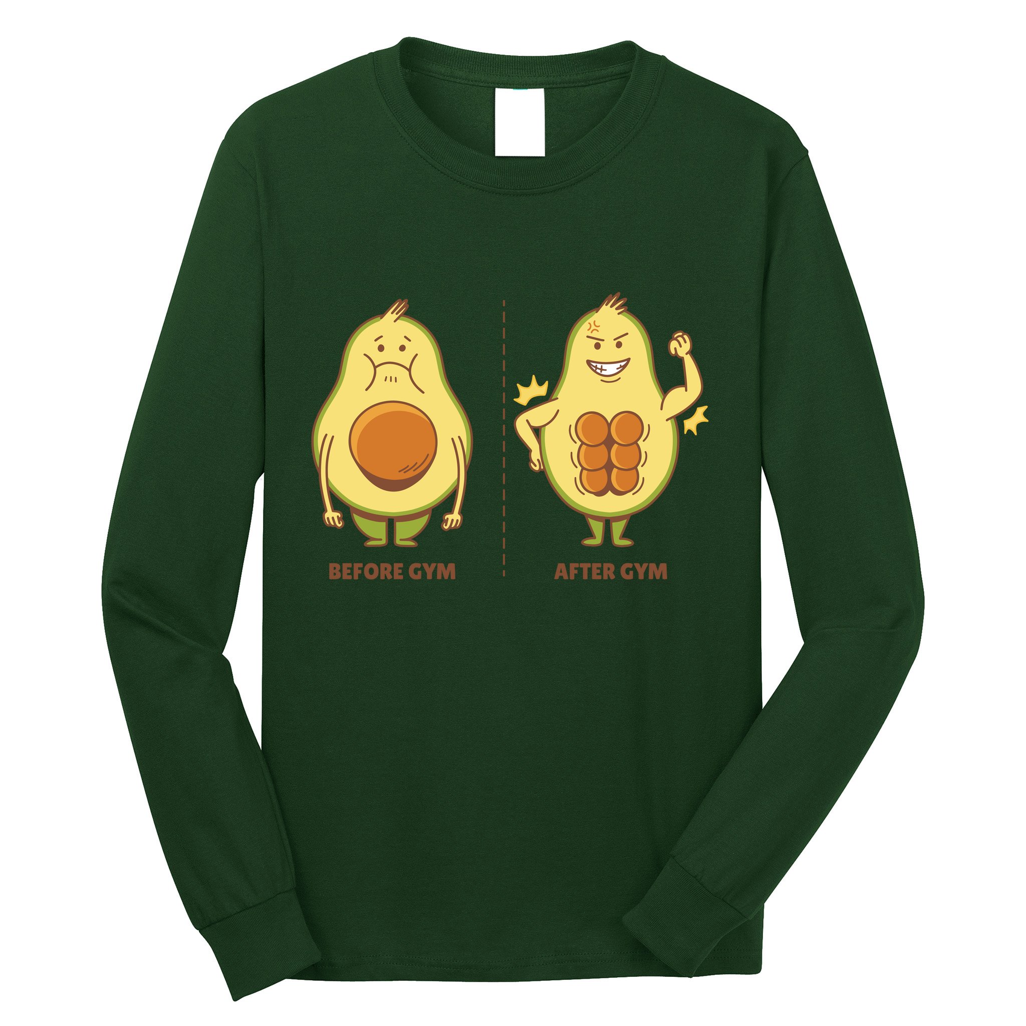 Avocado Gym Abs Long Sleeve Shirt