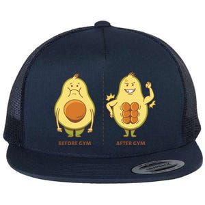 Avocado Gym Abs Flat Bill Trucker Hat