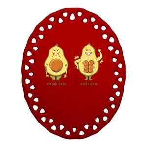 Avocado Gym Abs Ceramic Oval Ornament