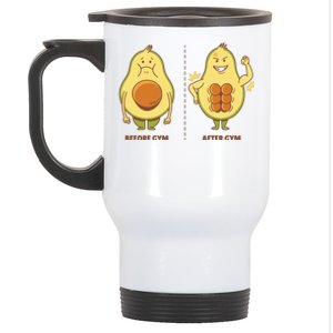 Avocado Gym Abs Stainless Steel Travel Mug