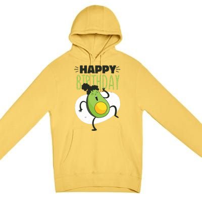 Avocado Happy Birthday Premium Pullover Hoodie