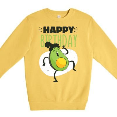 Avocado Happy Birthday Premium Crewneck Sweatshirt