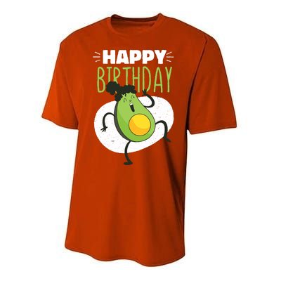 Avocado Happy Birthday Performance Sprint T-Shirt