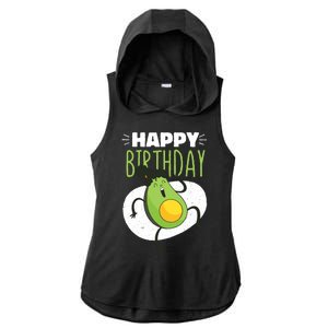 Avocado Happy Birthday Ladies PosiCharge Tri-Blend Wicking Draft Hoodie Tank