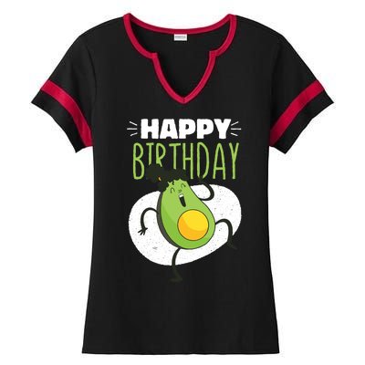 Avocado Happy Birthday Ladies Halftime Notch Neck Tee