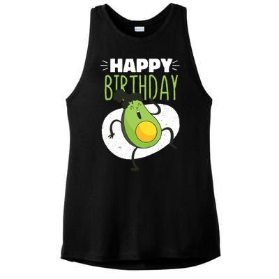 Avocado Happy Birthday Ladies PosiCharge Tri-Blend Wicking Tank