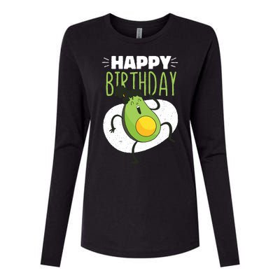 Avocado Happy Birthday Womens Cotton Relaxed Long Sleeve T-Shirt