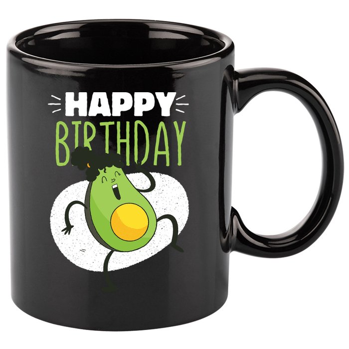 Avocado Happy Birthday 11oz C Handle Ceramic Mug