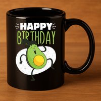 Avocado Happy Birthday 11oz C Handle Ceramic Mug