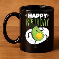 Avocado Happy Birthday 11oz C Handle Ceramic Mug