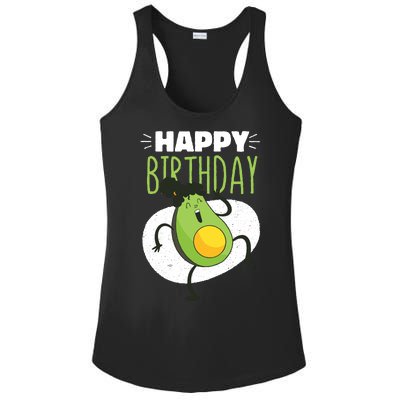 Avocado Happy Birthday Ladies PosiCharge Competitor Racerback Tank