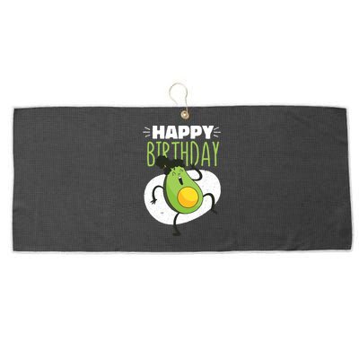 Avocado Happy Birthday Large Microfiber Waffle Golf Towel