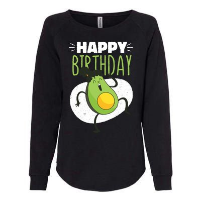 Avocado Happy Birthday Womens California Wash Sweatshirt