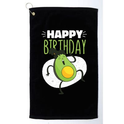 Avocado Happy Birthday Platinum Collection Golf Towel