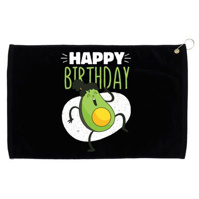 Avocado Happy Birthday Grommeted Golf Towel