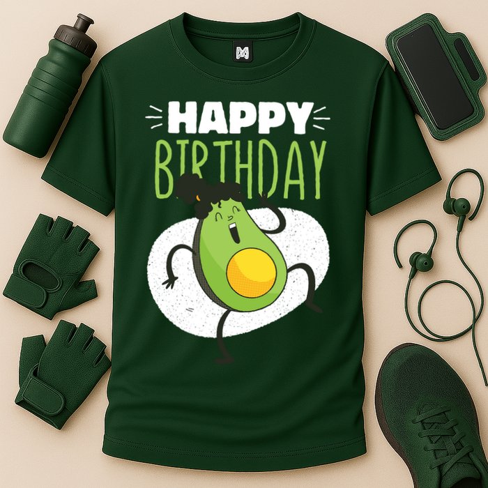Avocado Happy Birthday Cooling Performance Crew T-Shirt