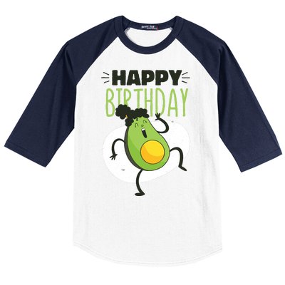 Avocado Happy Birthday Baseball Sleeve Shirt