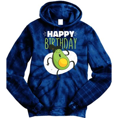 Avocado Happy Birthday Tie Dye Hoodie