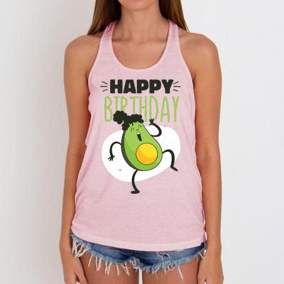 Avocado Happy Birthday Women's Knotted Racerback Tank