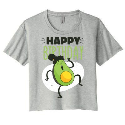 Avocado Happy Birthday Women's Crop Top Tee