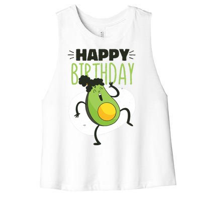 Avocado Happy Birthday Women's Racerback Cropped Tank