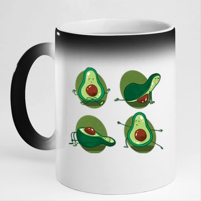 Avocado Yoga 11oz Black Color Changing Mug