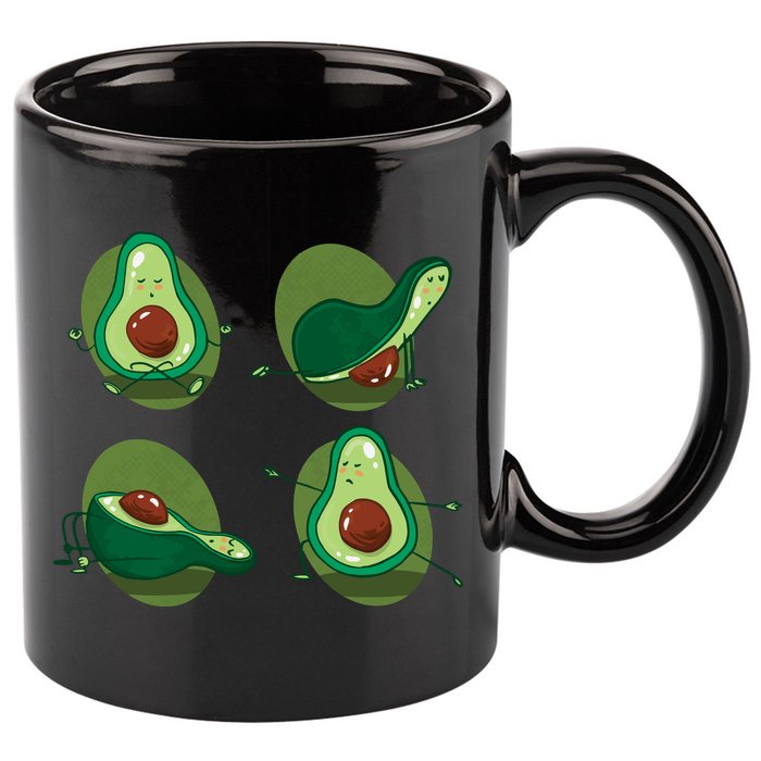 Avocado Yoga 11oz C Handle Ceramic Mug
