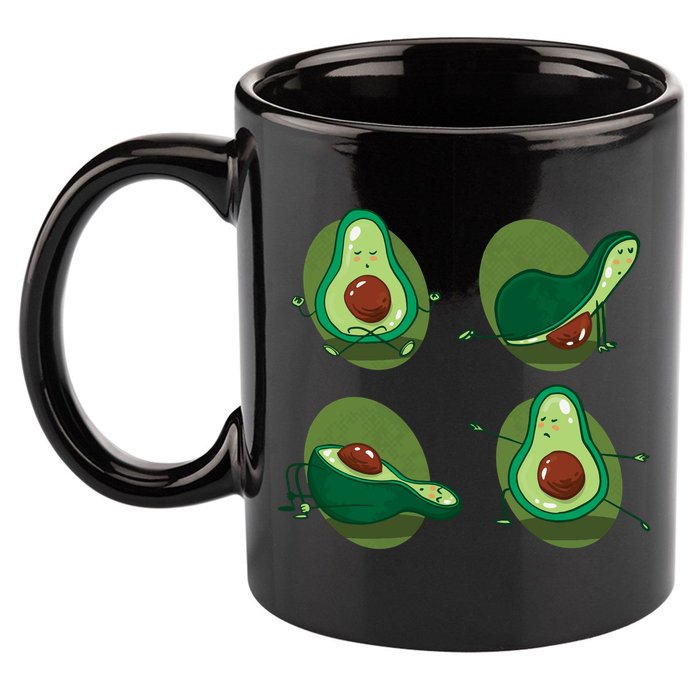 Avocado Yoga 11oz C Handle Ceramic Mug