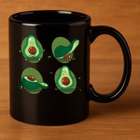 Avocado Yoga 11oz C Handle Ceramic Mug