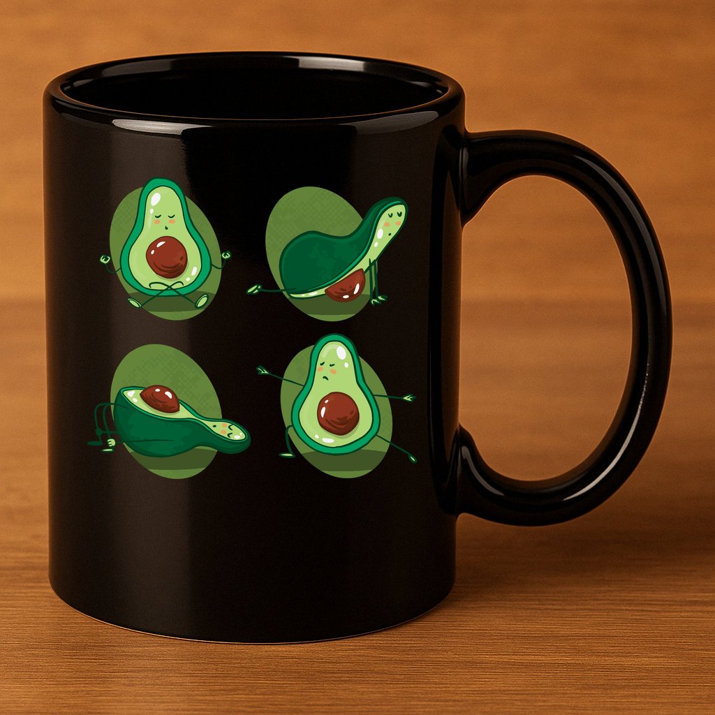 Avocado Yoga 11oz C Handle Ceramic Mug