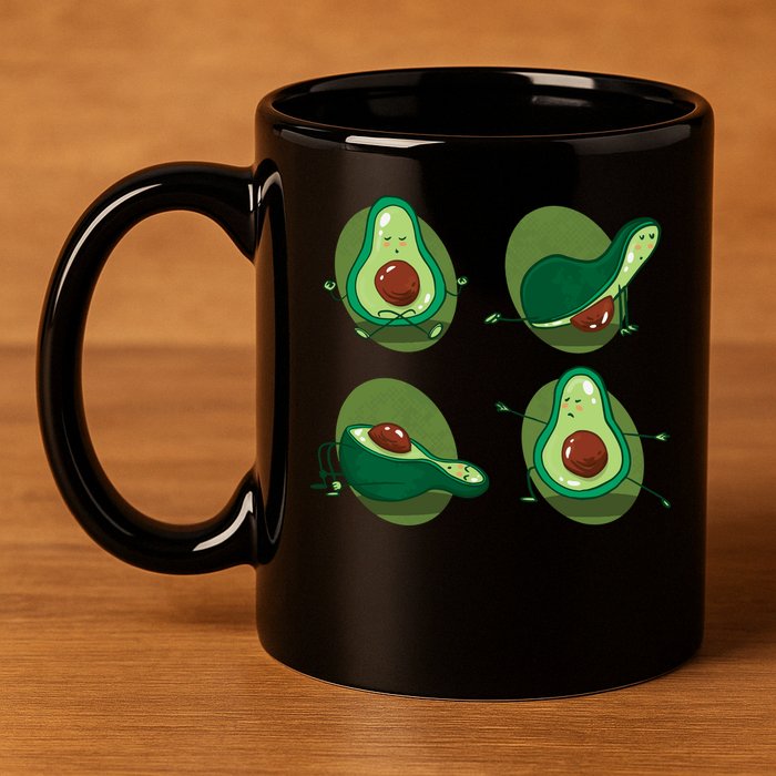 Avocado Yoga 11oz C Handle Ceramic Mug