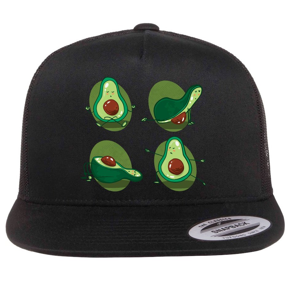 Avocado Yoga Flat Bill Trucker Hat