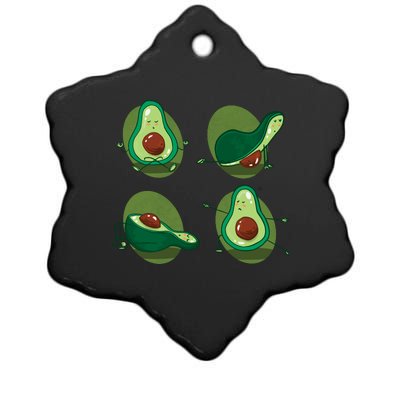 Avocado Yoga Ceramic Star Ornament